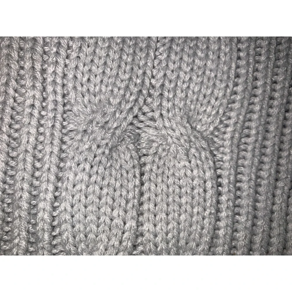 Brooks Brothers Women's OS Cable Knit Acrylic Wool Blend Scarf Blue-Green Gray
